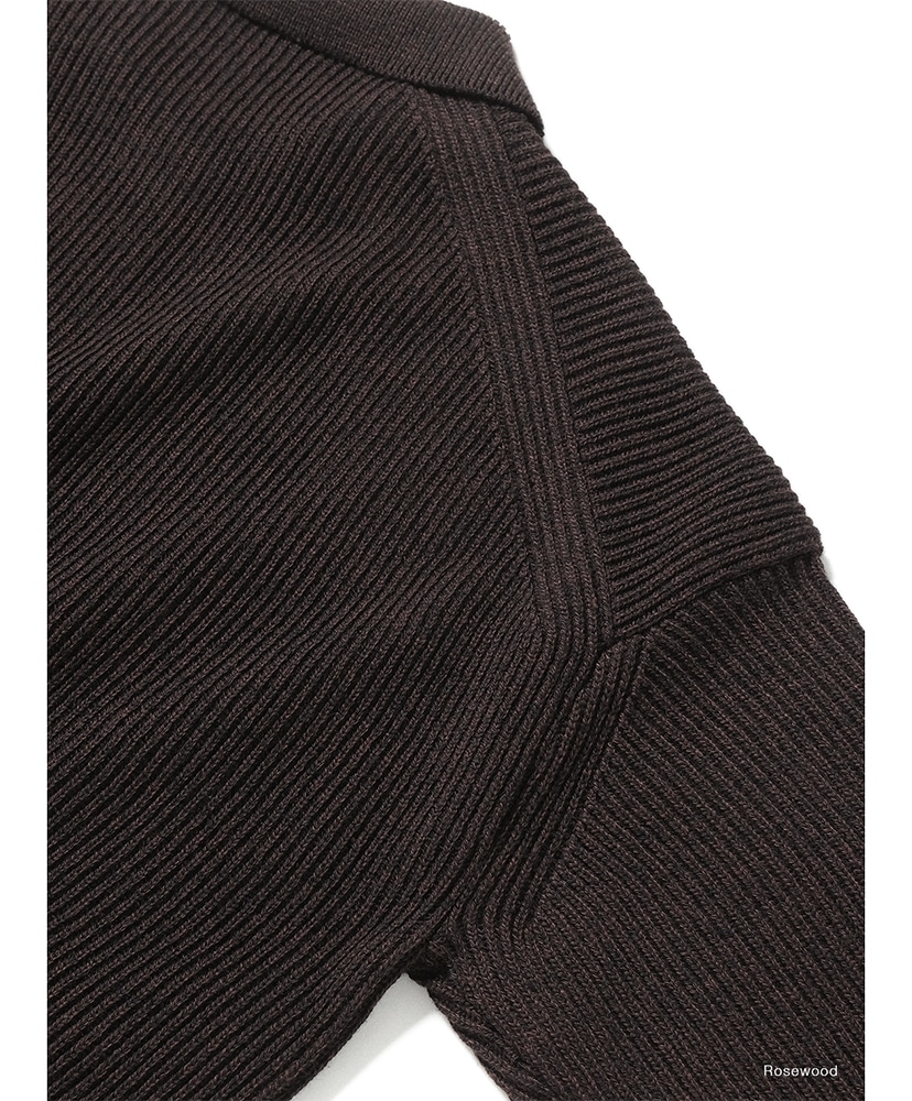 Solid Wool Rib Polo Cardigan Rosewood/ローズウッド 1(WOMEN)