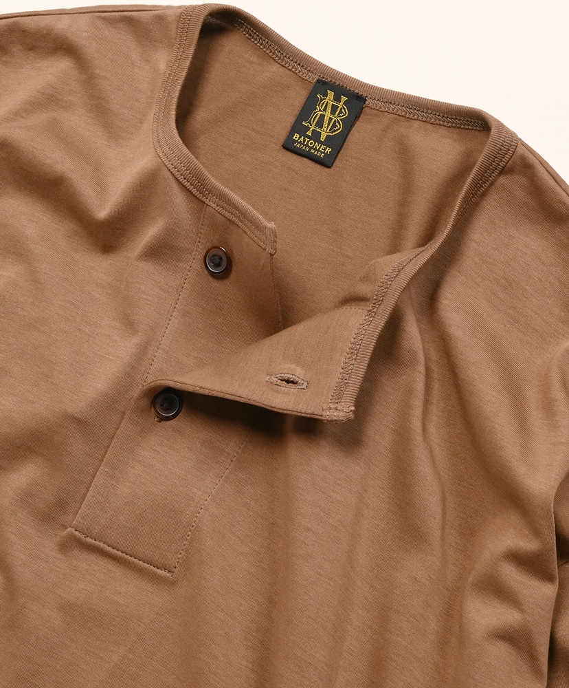 Loopless TENJIKU Henly Neck Long Sleeve T-shirt Camel/キャメル 1(MEN)