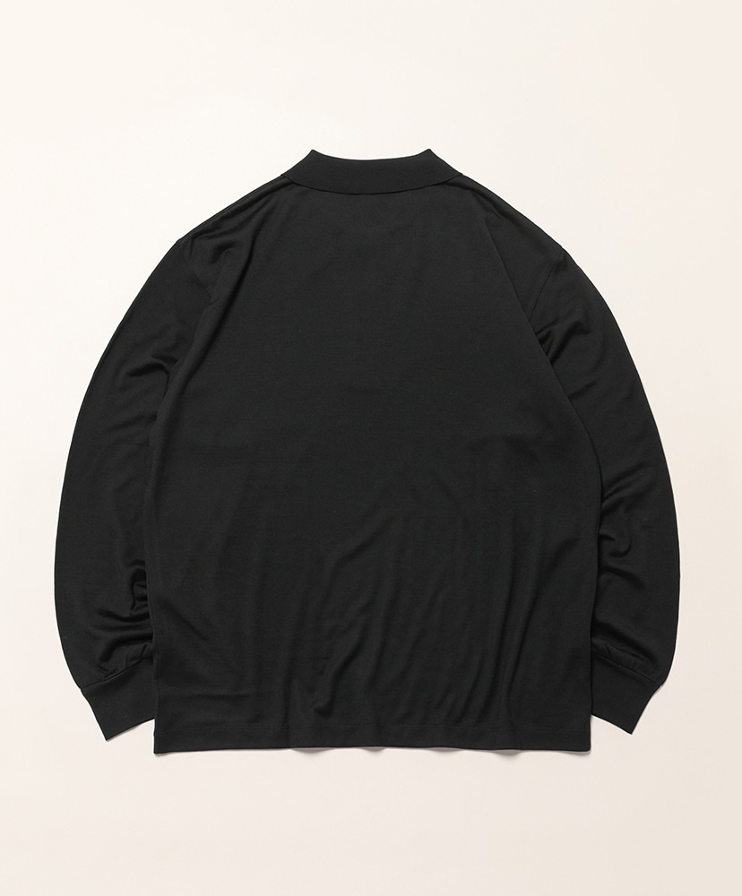 Wool Polo Long Sleeve T-shirt Black/ブラック 1(MEN)