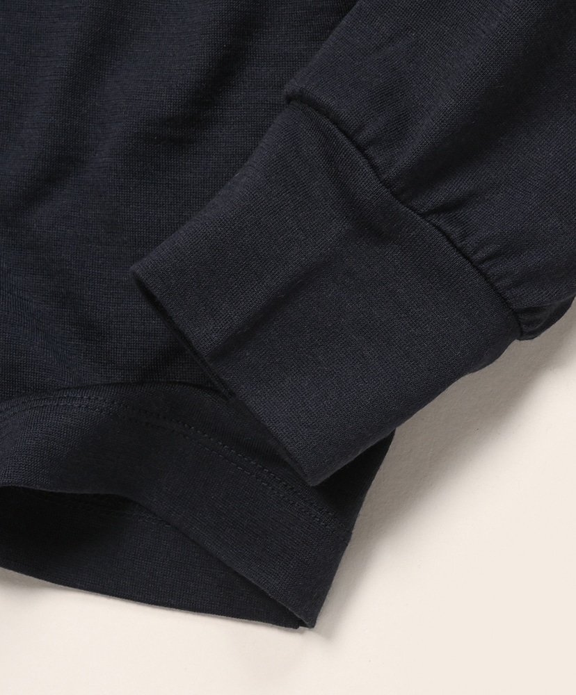 Wool Polo Long Sleeve T-shirt Navy/ネイビー 1(MEN)