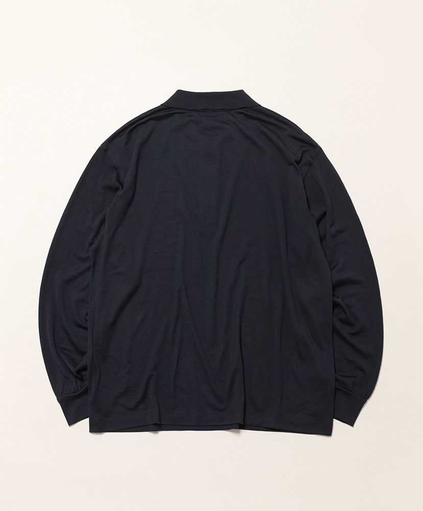 Wool Polo Long Sleeve T-shirt Navy/ネイビー 1(MEN)
