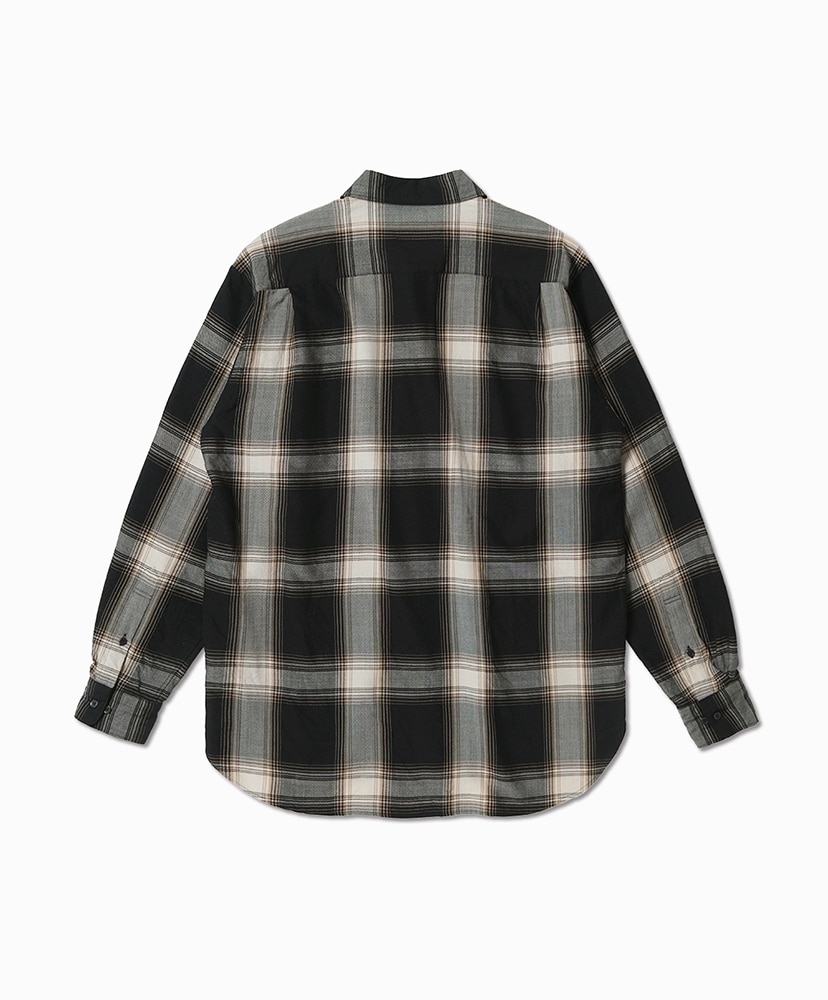 Ombre Check Regular Collar Shirt Black×Brown/ブラック×ブラウン 1(MEN)
