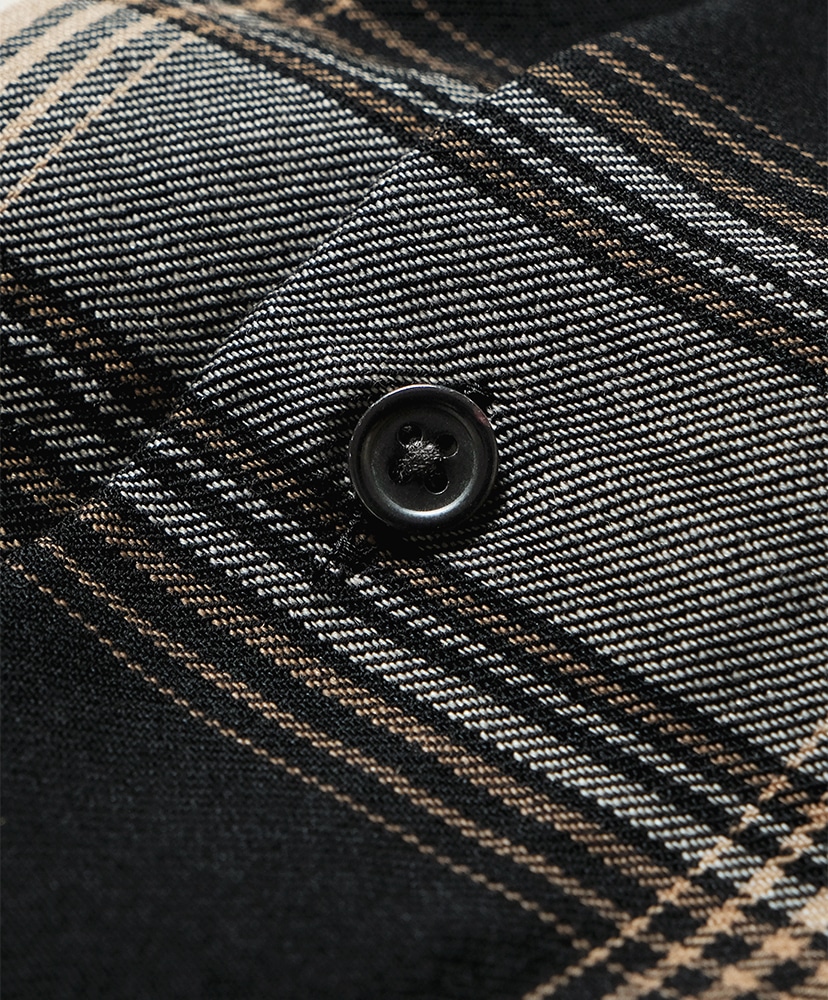 Ombre Check Regular Collar Shirt Black×Brown/ブラック×ブラウン 1(MEN)