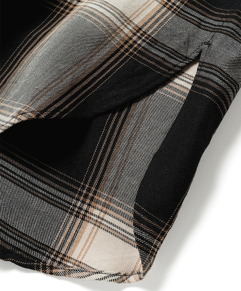 Ombre Check Regular Collar Shirt Black×Brown/ブラック×ブラウン 1(MEN)