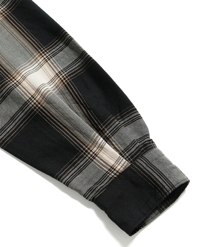 Ombre Check Regular Collar Shirt Black×Brown/ブラック×ブラウン 1(MEN)