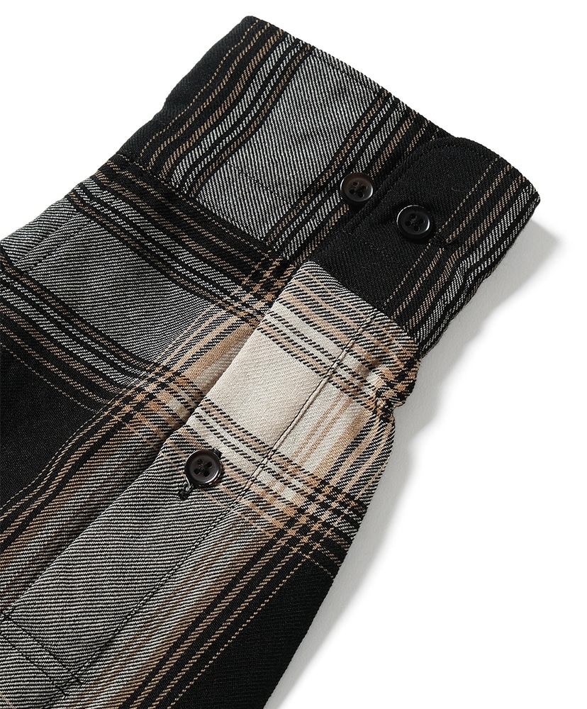 Ombre Check Regular Collar Shirt Black×Brown/ブラック×ブラウン 1(MEN)