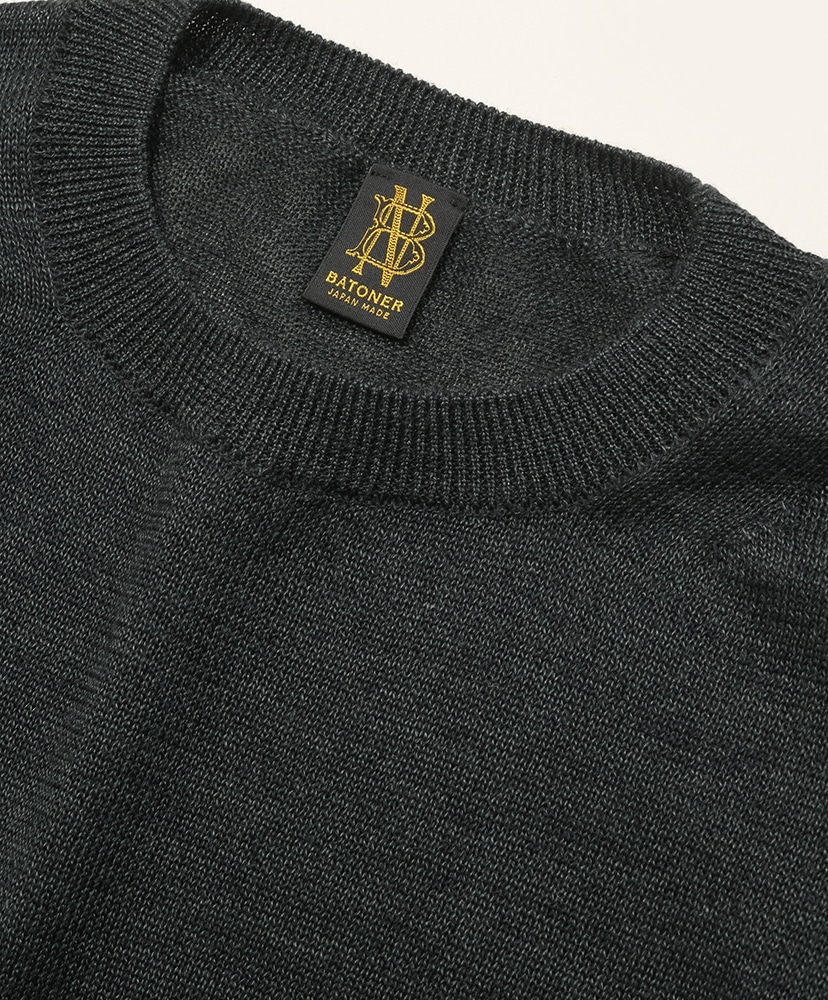 Ramie Wool Crew Neck Charcoal Green/チャコールグリーン 1(MEN)