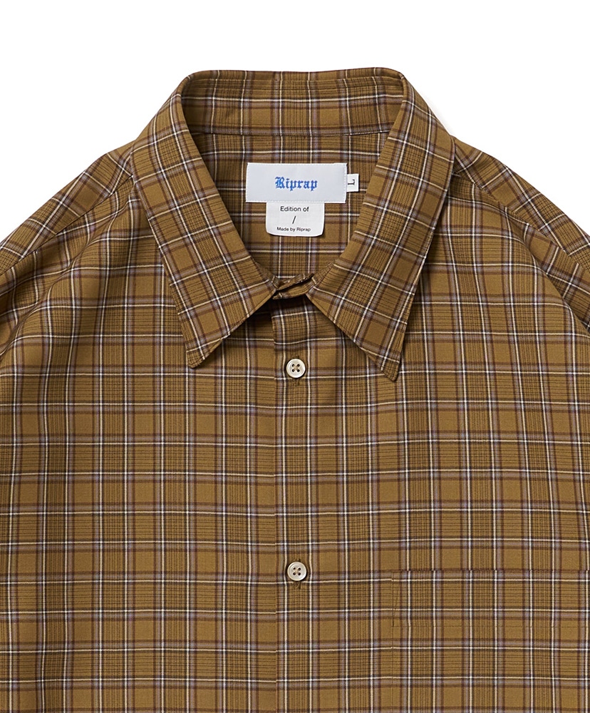 FF Regular Collar SH Brown×Sax/ブラウン×サックス L(MEN)