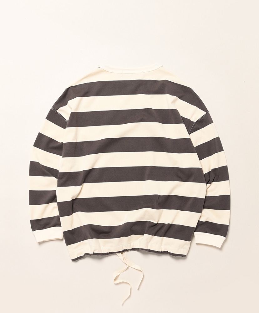 高密度天竺 ﾎﾞｰﾀﾞｰ L/S TEE Off×Grey/オフ×グレー M(MEN)