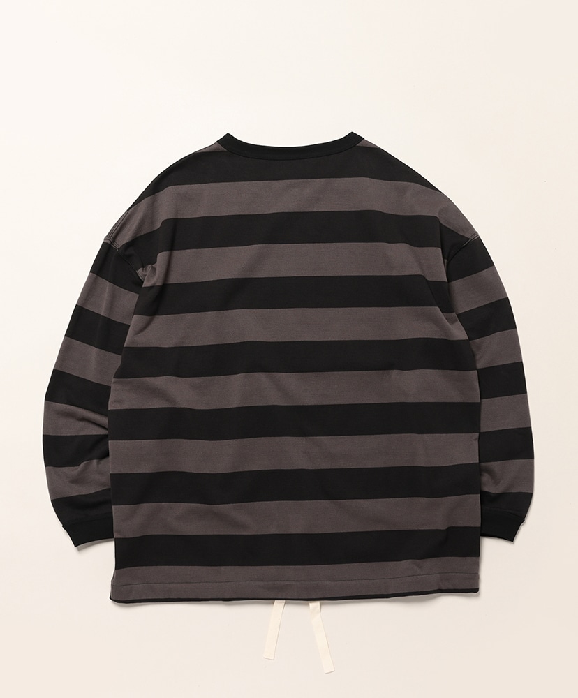高密度天竺 ﾎﾞｰﾀﾞｰ L/S TEE Charco×Black/チャコール×ブラック M(MEN)