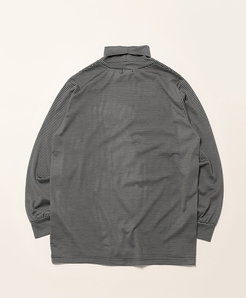 Wool Border Turtleneck Black×Charcoal / ブラック×チャコール L(MEN)