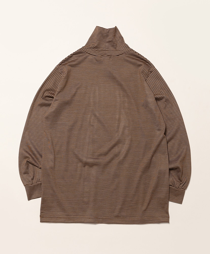 Wool Border Turtleneck D.Brown×Brown / ダークブラウン×ブラウン L(MEN)