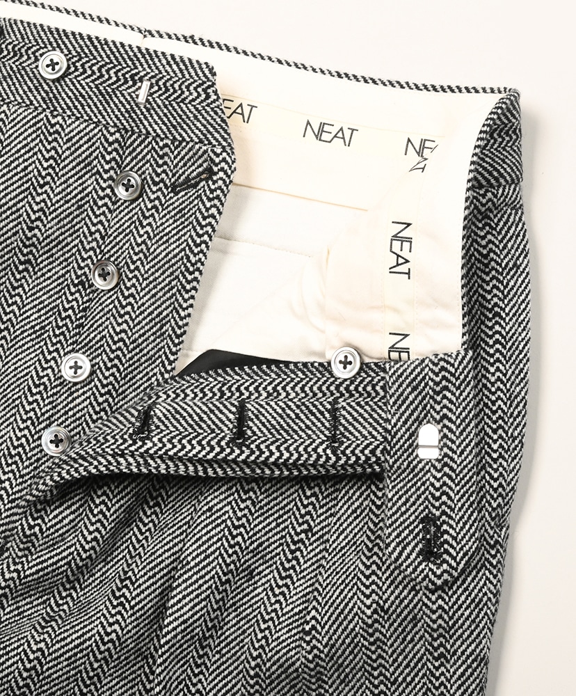 Random Herringbone Wide Black×White / ブラック×ホワイト 44(MEN)