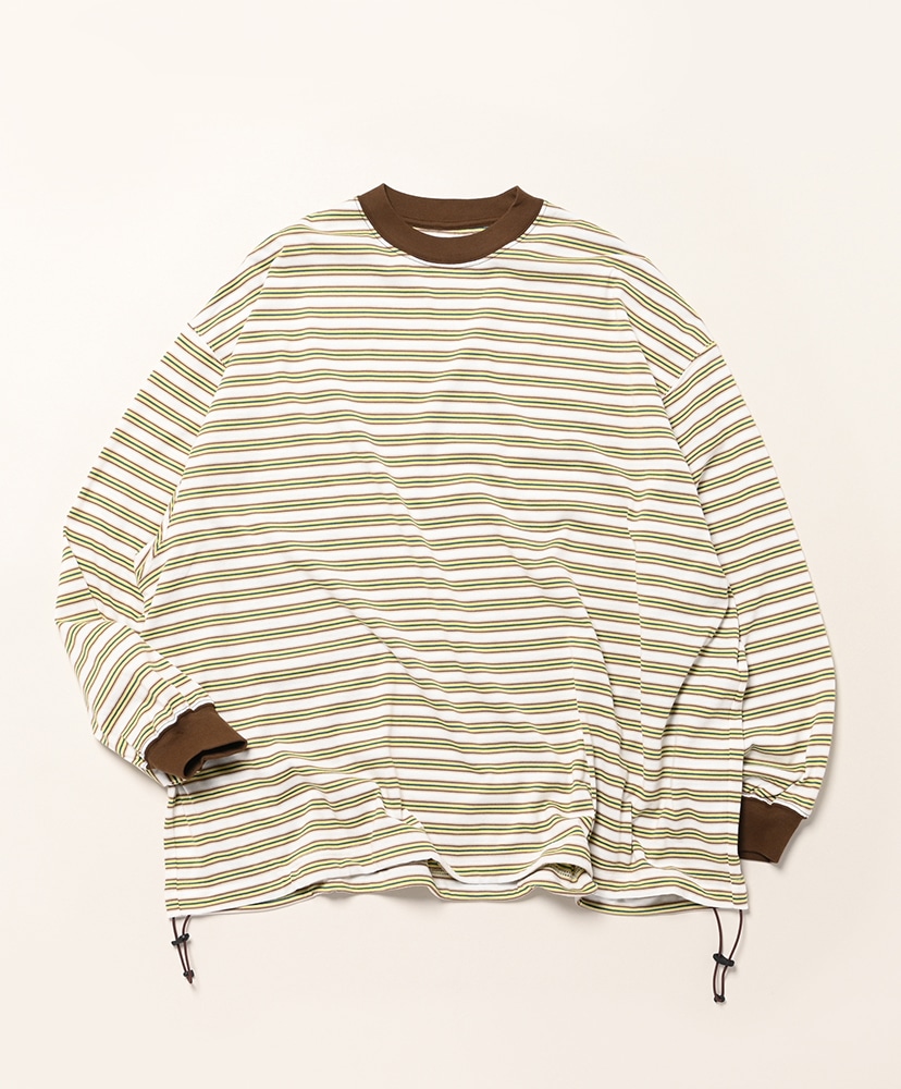 Balloon Border Long-sleeve T-Shirt(L(MEN) Sax×Yellow/サックス