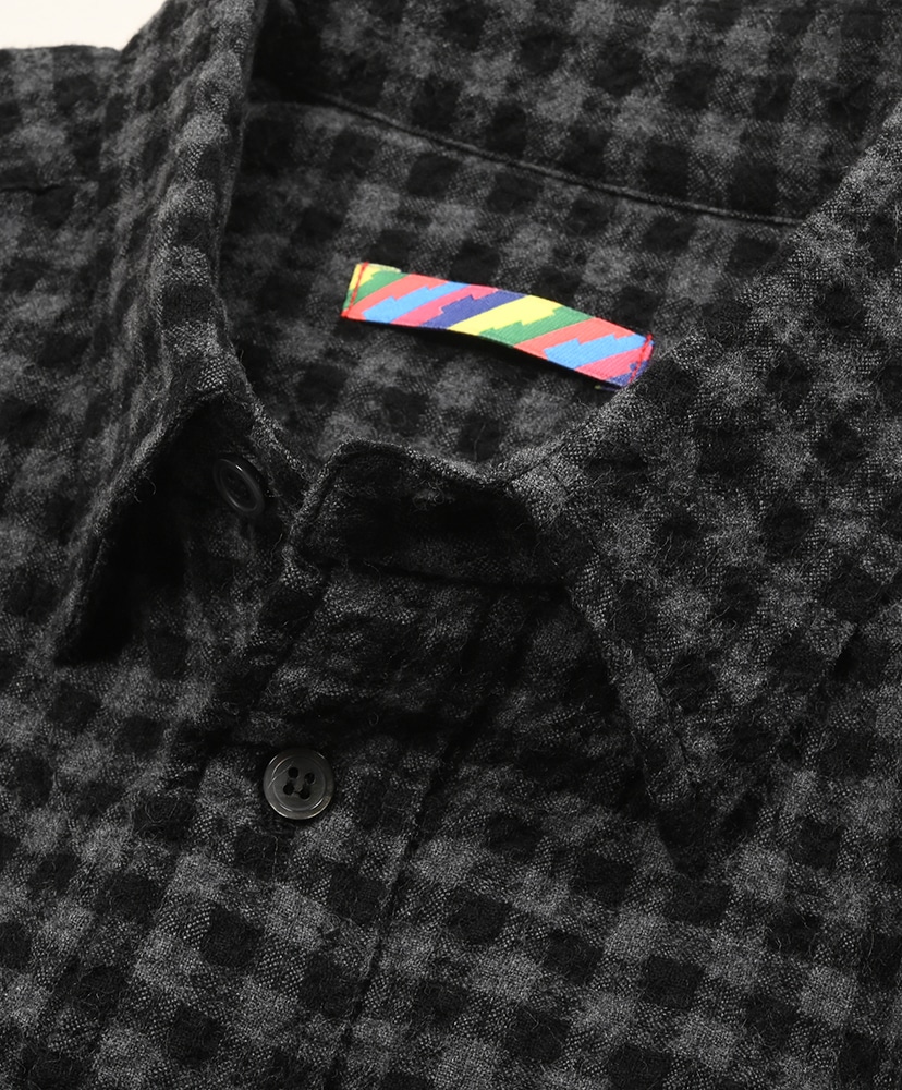 Ripple Check Shirt Black×Charcoal/ブラック×チャコール L(MEN)