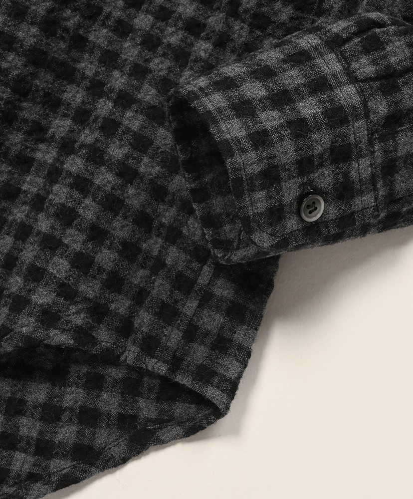 Ripple Check Shirt Black×Charcoal/ブラック×チャコール L(MEN)