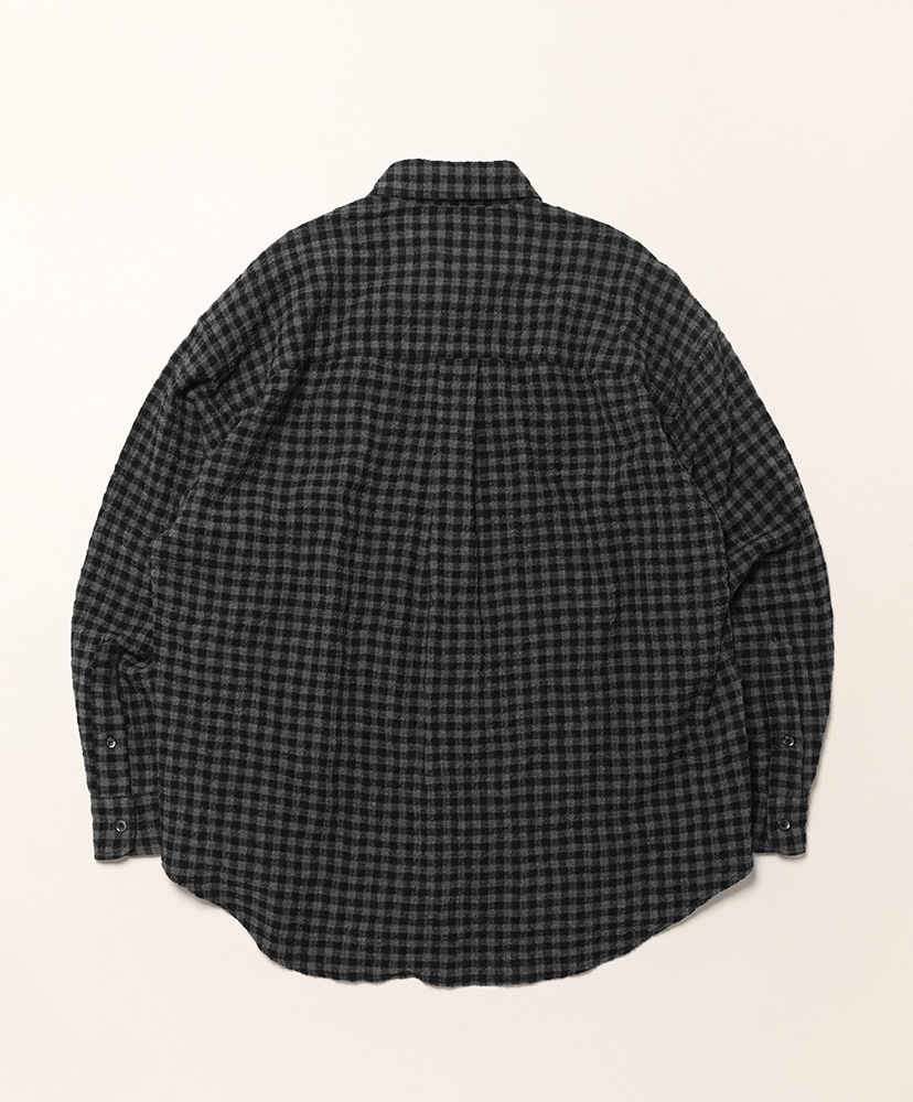 Ripple Check Shirt Black×Charcoal/ブラック×チャコール L(MEN)
