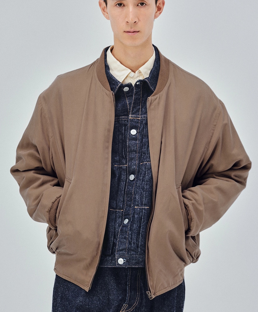 Silk Bomber Jacket Brown/ブラウン 3(MEN)