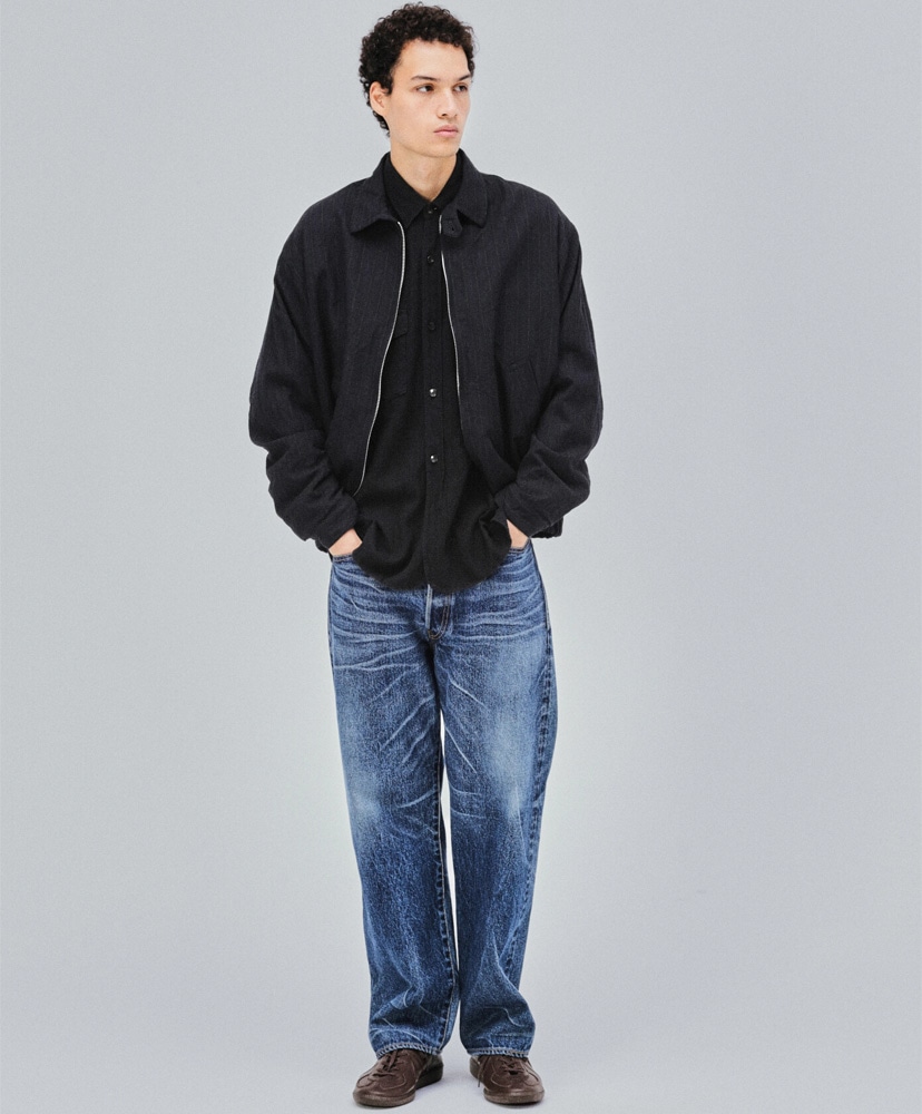 Wool Stripe Zip Blouson Black/ブラック 2(MEN)
