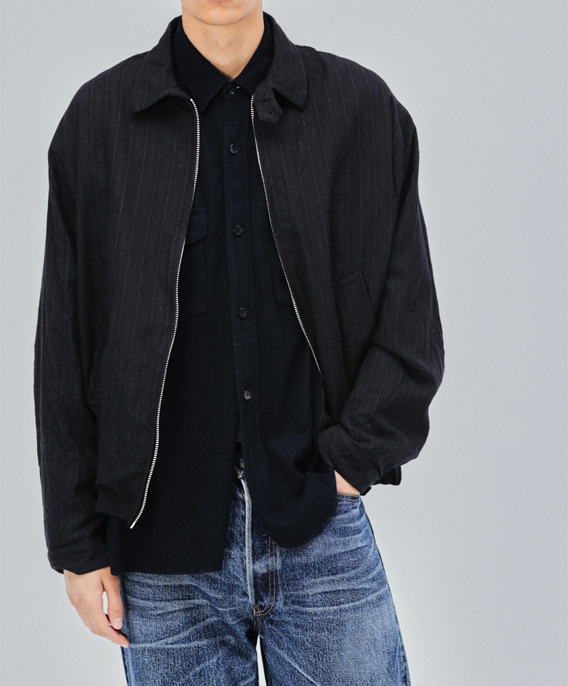 Wool Stripe Zip Blouson Black/ブラック 2(MEN)