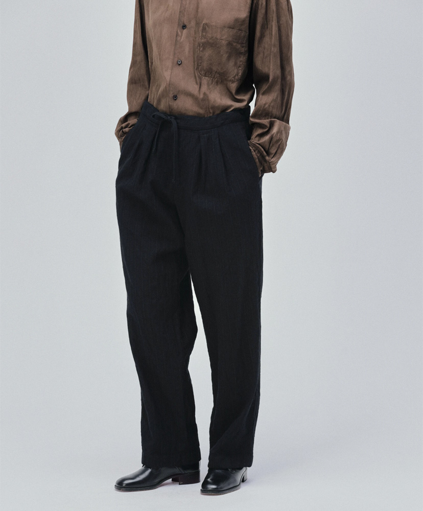 Wool Stripe Easy Trousers Black/ブラック 2(MEN)