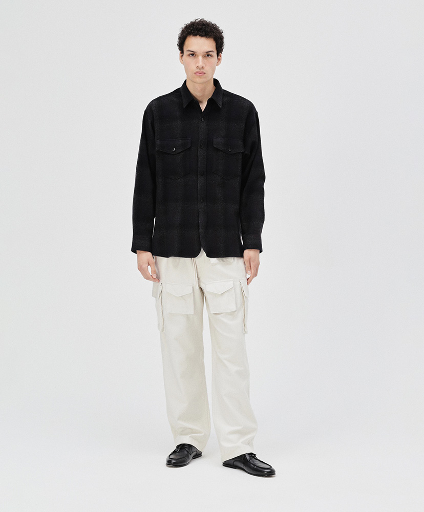 Alpaca Wool 2Pockets Shirt Dark Navy/ダークネイビー 2(MEN)