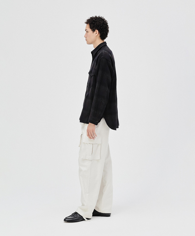 Alpaca Wool 2Pockets Shirt Dark Navy/ダークネイビー 2(MEN)