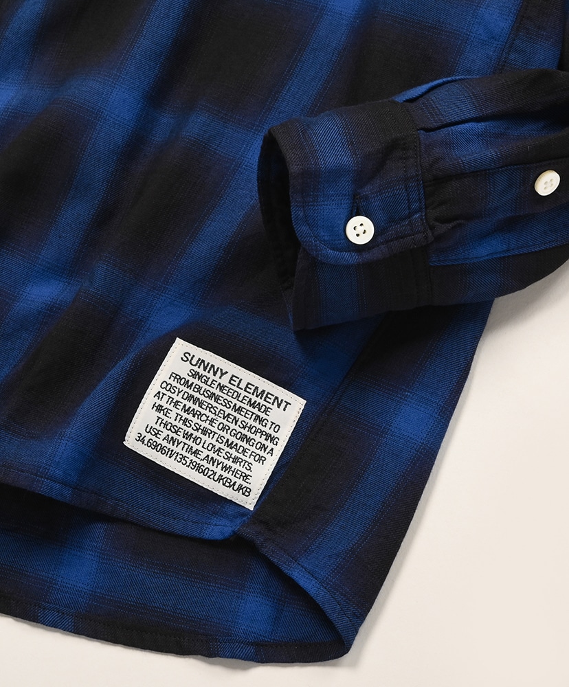 Sleeping Shirt 3/4 Black×Blue Check/ブラック×ブルーチェック 1(MEN)