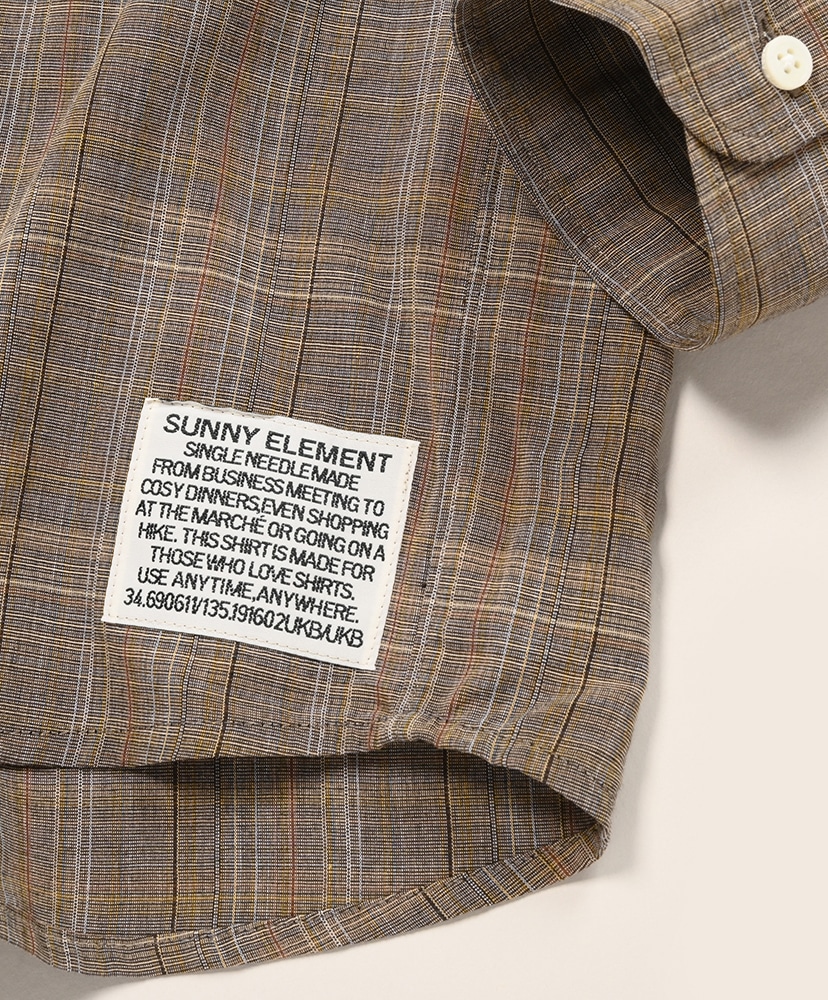 Sleeping Shirt 3/4 Brown Check/ブラウンチェック 1(MEN)