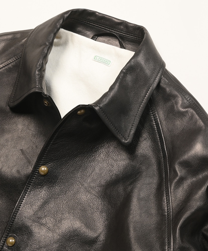 Leather Coach Jacket Black/ブラック 2(MEN)