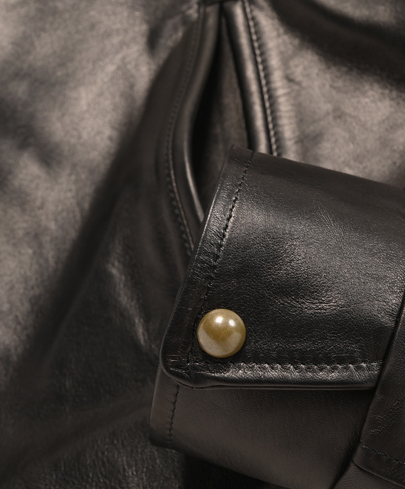 Leather Coach Jacket Black/ブラック 2(MEN)