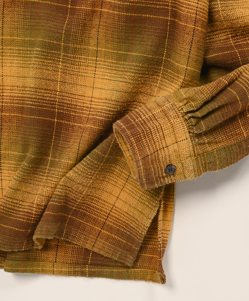 Vintage Cotton Silk Nep Twill Check Shirts Mustard/マスタード 1(MEN)