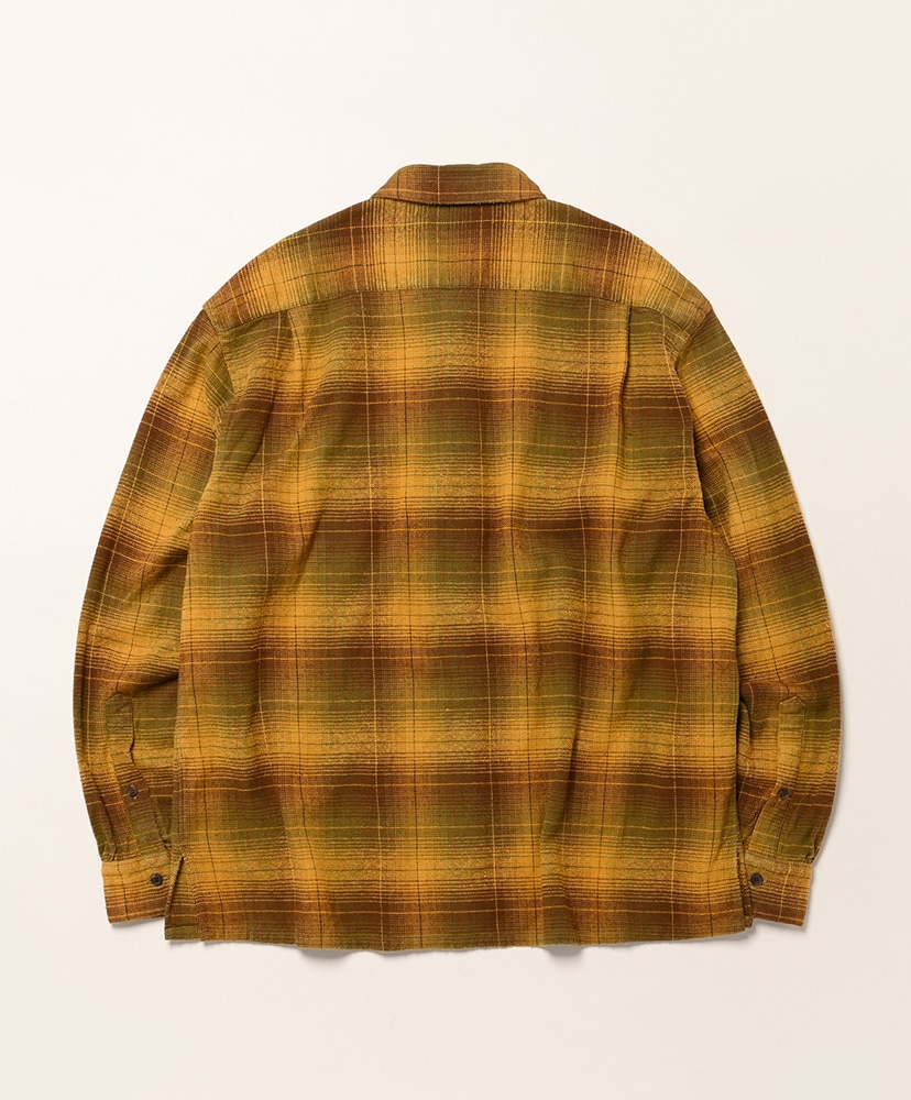 Vintage Cotton Silk Nep Twill Check Shirts Mustard/マスタード 1(MEN)