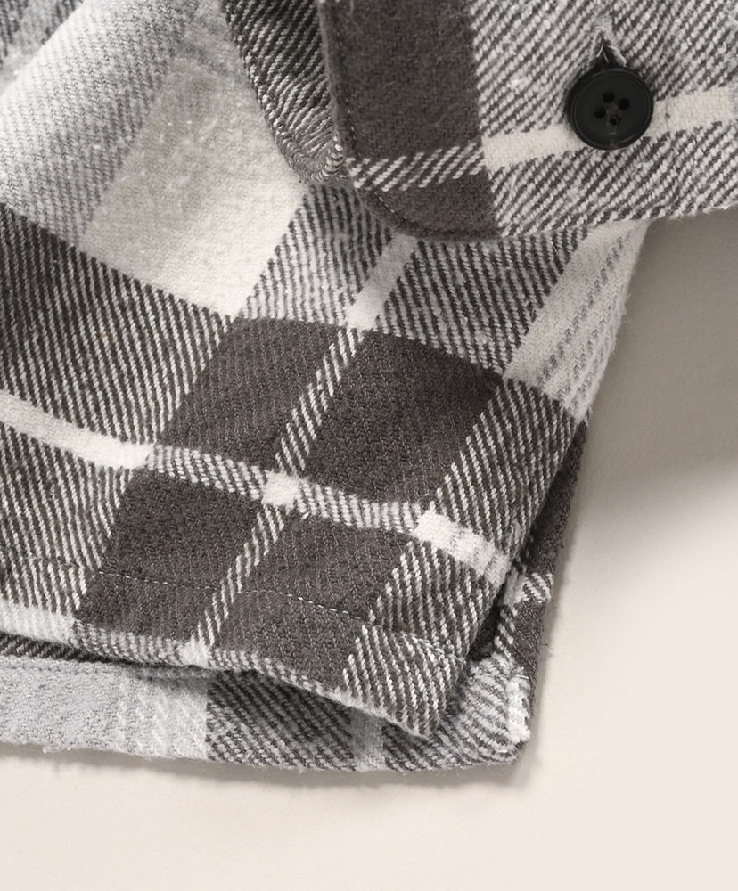 Vintage Cotton Silk Nep Twill Check Shirts Gray/グレー 1(MEN)