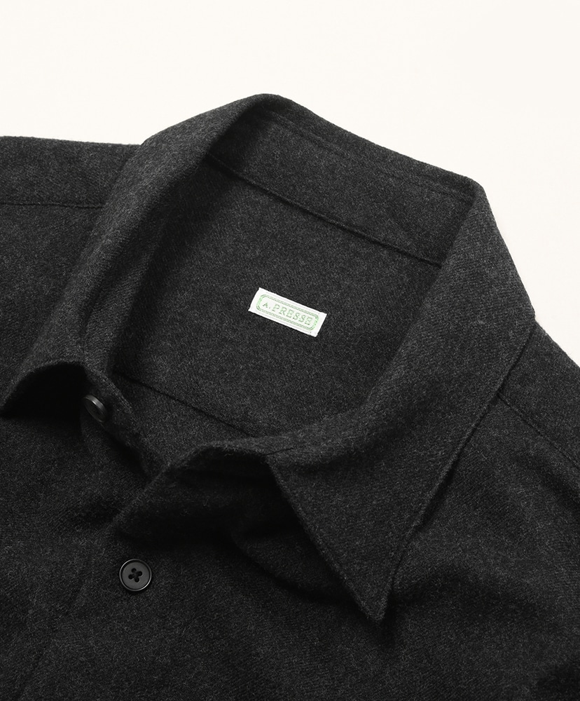 Wool Regular Collar Shirt Charcoal/チャコール 1(MEN)
