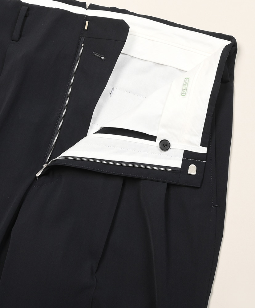 Wool Rayon Wide Trousers Navy/ネイビー 2(MEN)
