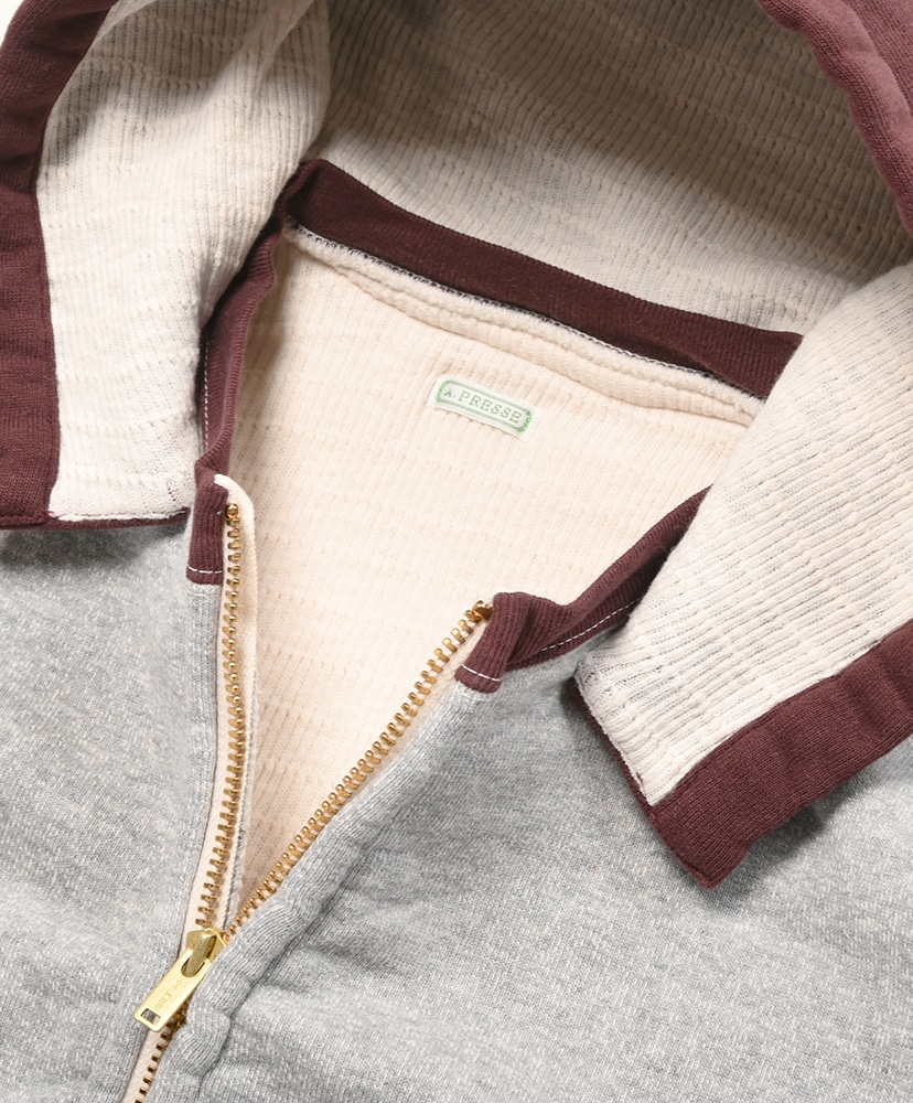 Vintage Attached Hood Zip Parka Gray×Burgundy/グレー×バーガンディー 1(MEN)