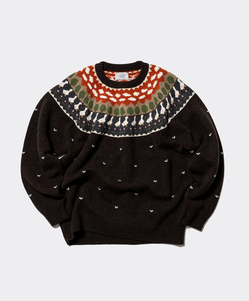Unlikely Fair Isle Duck Brown/ブラウン L(MEN)