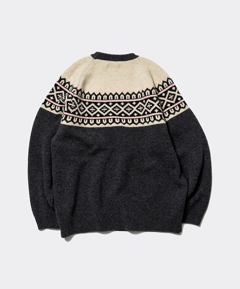 Unlikely Fair Isle Snow Flake Charcoal/チャコール L(MEN)