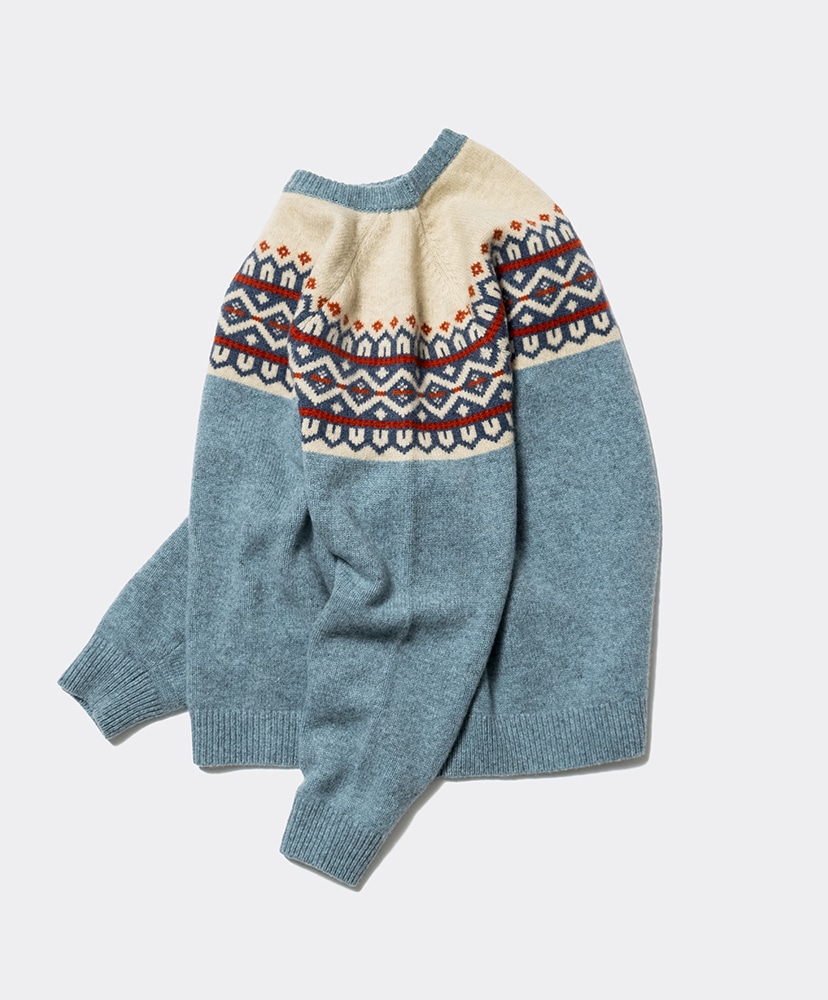 Unlikely Fair Isle Snow Flake Sax Blue/サックスブルー L(MEN)
