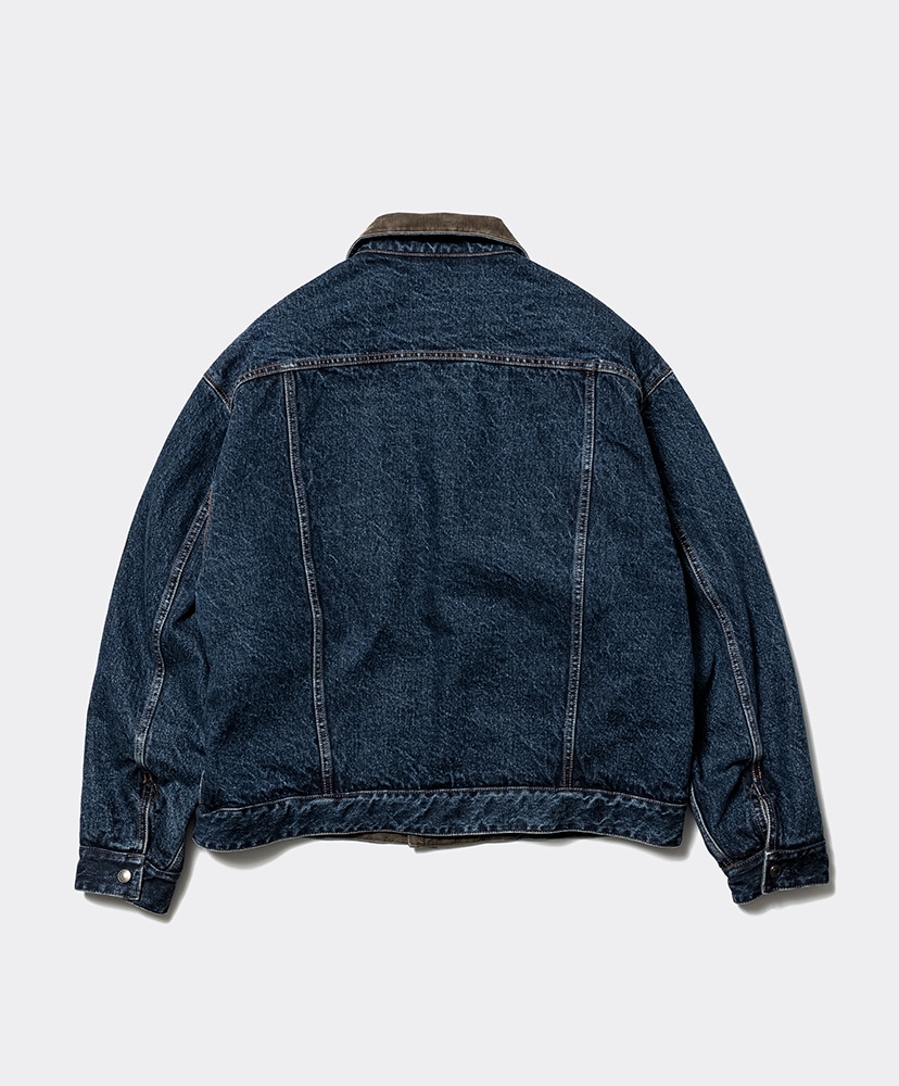 Unlikely Reversible Trucker Jacket Indigo Brown/インディゴ ブラウン L(MEN)