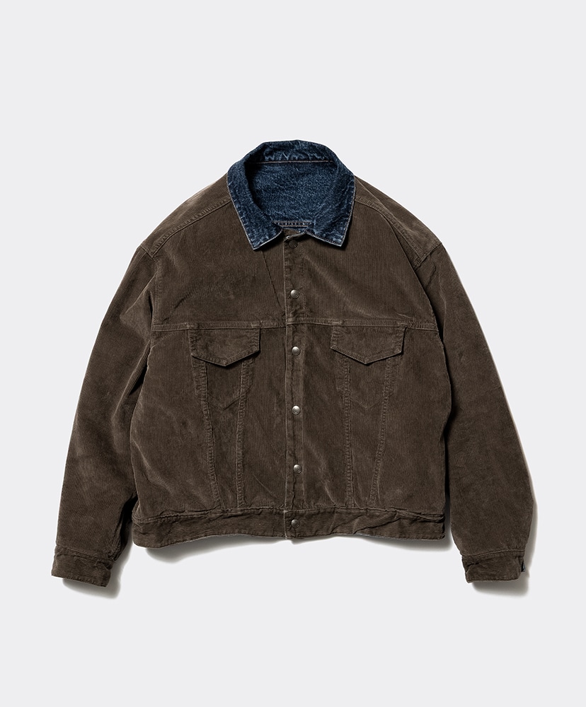 Unlikely Reversible Trucker Jacket Indigo Brown/インディゴ ブラウン L(MEN)