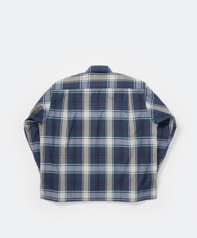 Tech Sports Open Collar Shirt L/S Big Tartan Navy/ネイビー L(MEN)