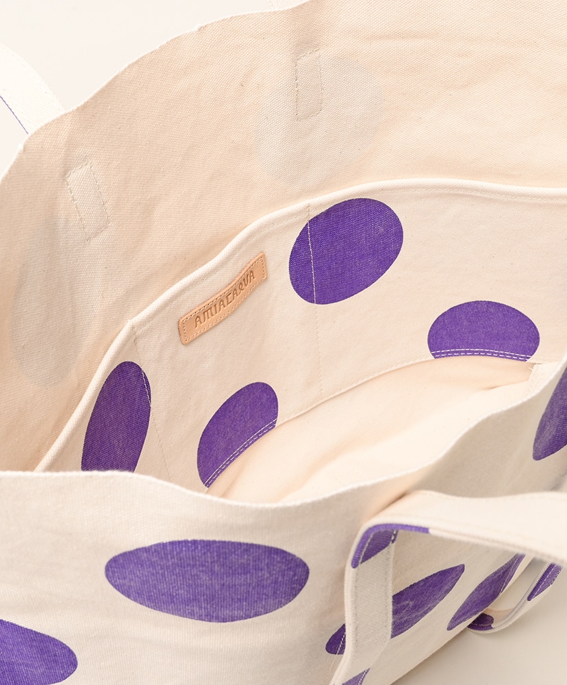 Washed Canvas Tote 2nd (M) Dot Purple/ドットパープル M
