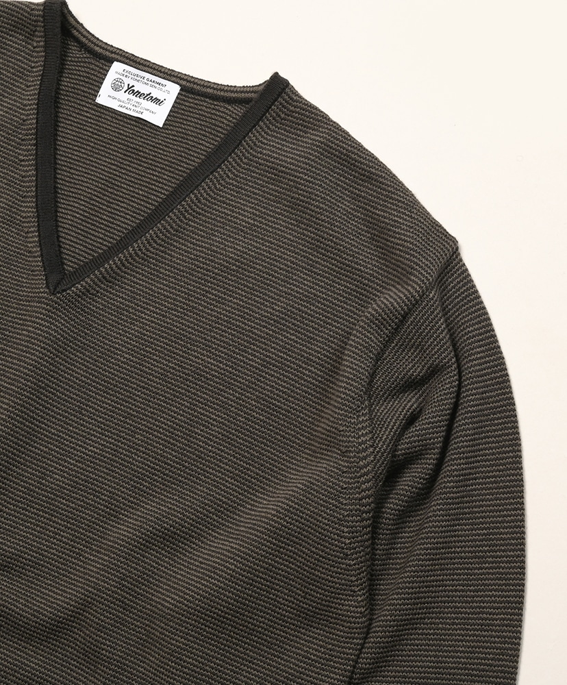 Wool Cotton New Border Knit PO V/T Charcoal/チャコール 2(MEN)