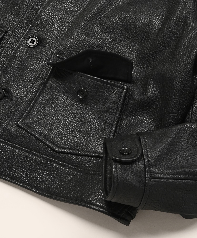 Shrink lamb Cossack jacket Black/ブラック 2(MEN)