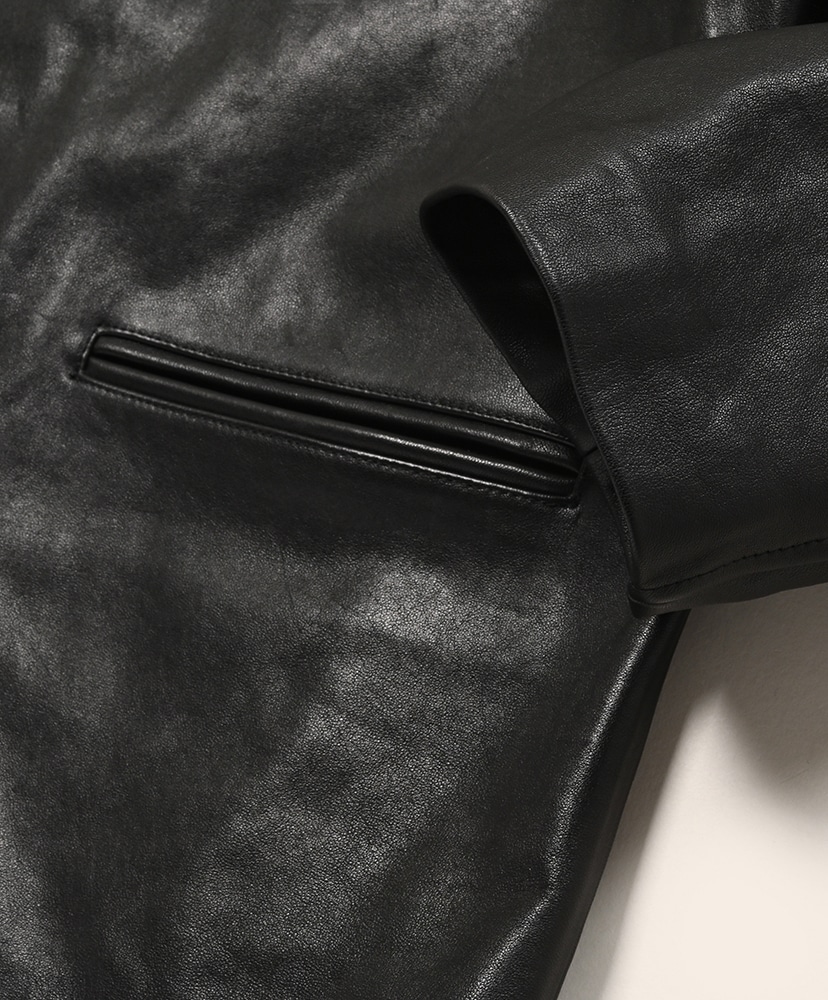 Lambleather Car jacket Black/ブラック 0(MEN)