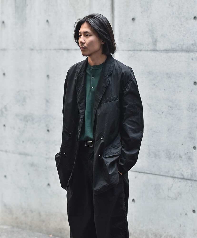 Garment Dyed Typewriter Oversized Double Jacket Black/ブラック 1