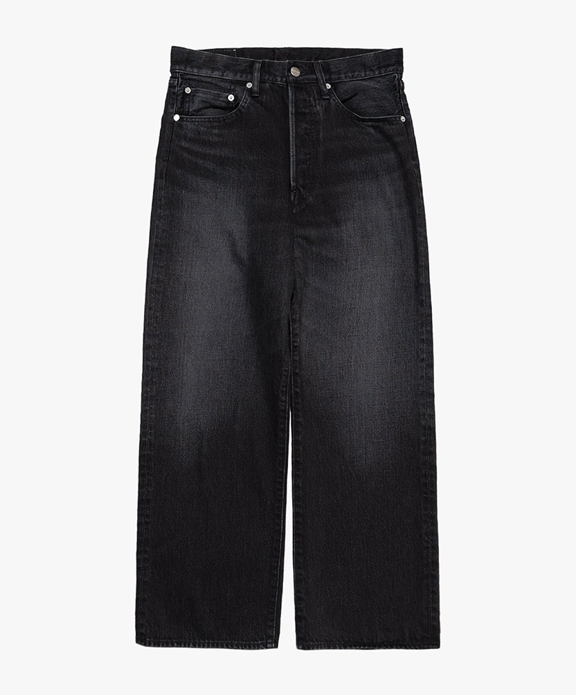 パンツ   Gley Fade Straight Denim Selvage Denim Five Pocket Wide Straight Pants -DARK FADE-(1 Black