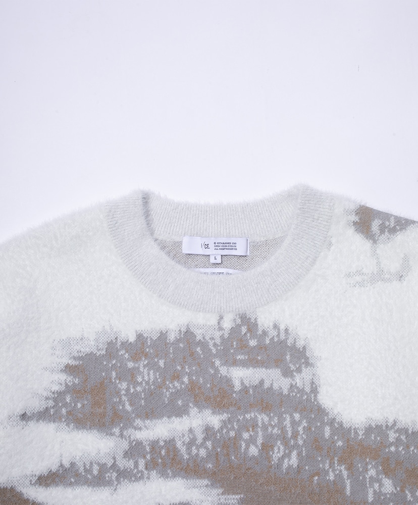 Finnish Landscape Solotex Knit - Snow White Gray/ホワイトグレー L(MEN)